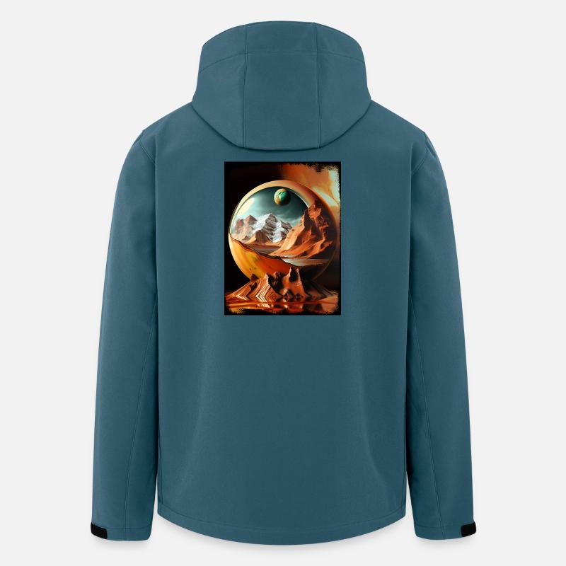 Planetenkugel Wüstenlandschaft - Recycelte Männer Softshell-Jacke von Stanley/Stella - Dunkles Petrol