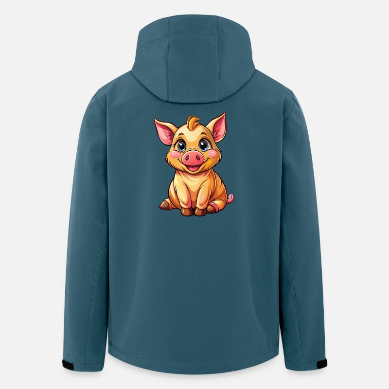 Sitzendes Schwein - Recycelte Männer Softshell-Jacke von Stanley/Stella - Dunkles Petrol