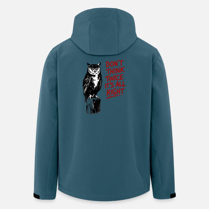 Eulenmotiv mit rotem Schriftzug - Recycelte Männer Softshell-Jacke von Stanley/Stella - Dunkles Petrol