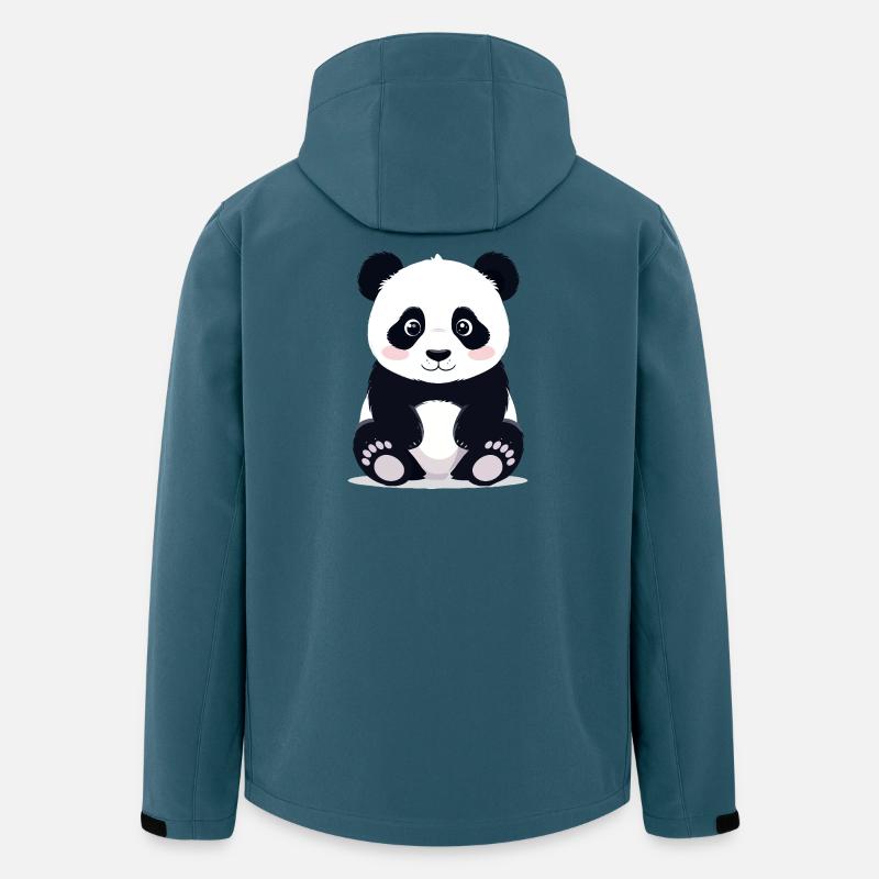 Assis petit panda câlin et mignon - Veste softshell homme en polyester recyclé Stanley/Stella - bleu pétrole foncé