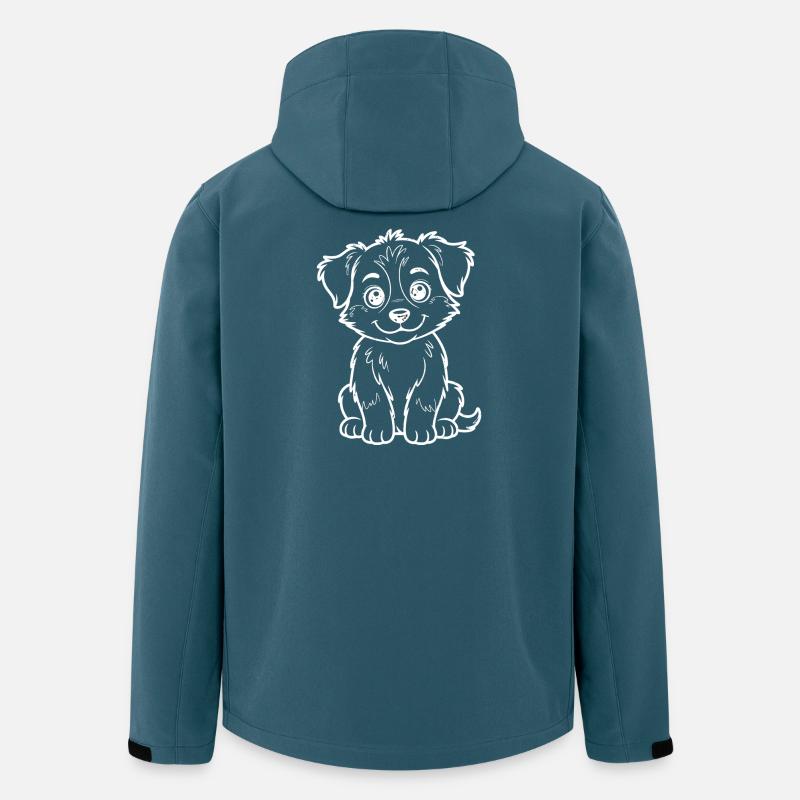 Kuschelkind Welpe Sketch - Recycelte Männer Softshell-Jacke von Stanley/Stella - Dunkles Petrol