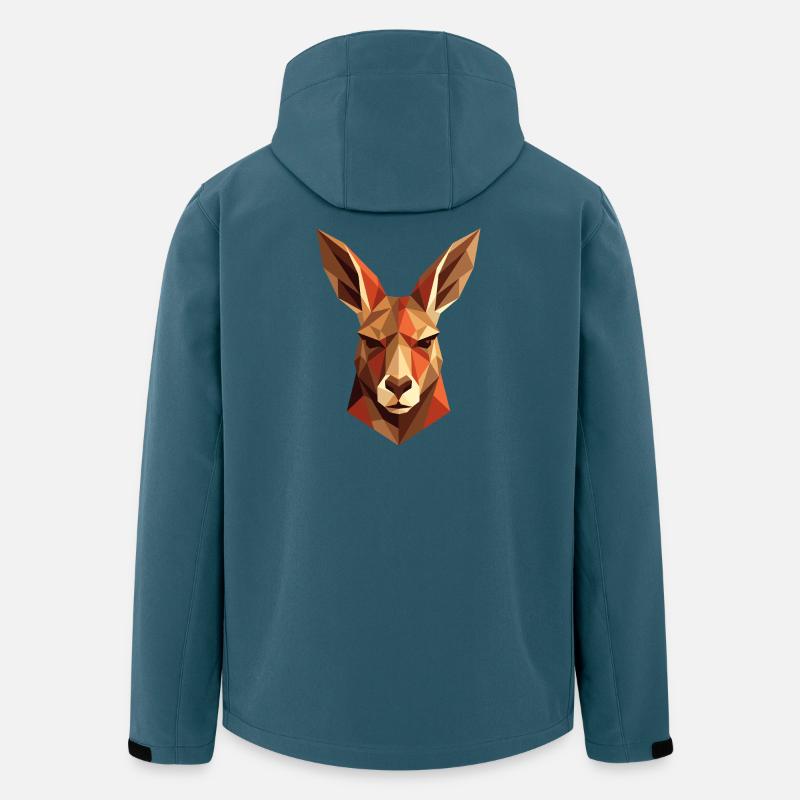 Kænguru Australien Outback Vilde Kænguruer Søde Kænguruer - Stanley/Stella herre softshelljakke i genanvendt polyester Discoverer - mørk petrol