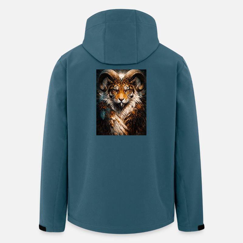Tiger Horn Fantasy-Kunst - Recycelte Männer Softshell-Jacke von Stanley/Stella - Dunkles Petrol