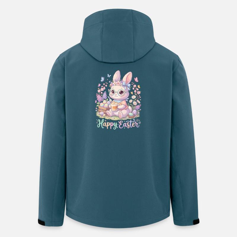 Pastellhase Osterzauber "Happy Easter" - Recycelte Männer Softshell-Jacke von Stanley/Stella - Dunkles Petrol