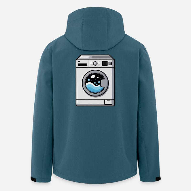 Waschmaschine Comic süß Kawaii - Recycelte Männer Softshell-Jacke von Stanley/Stella - Dunkles Petrol