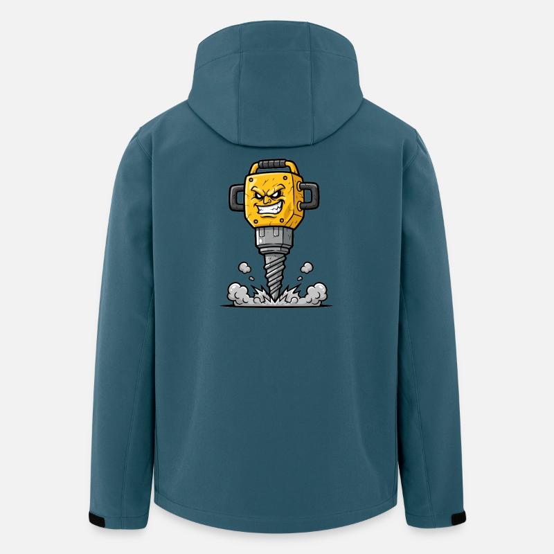 Angry Drill Cartoon with Explosion - Men’s Recycled Softshell Jacket by Stanley/Stella - stargazer