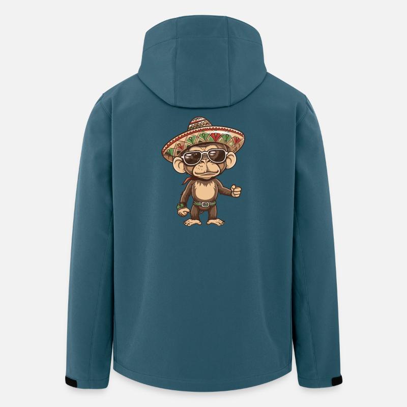 Monkey Comic Funny Sombrero - Men’s Recycled Softshell Jacket by Stanley/Stella - stargazer
