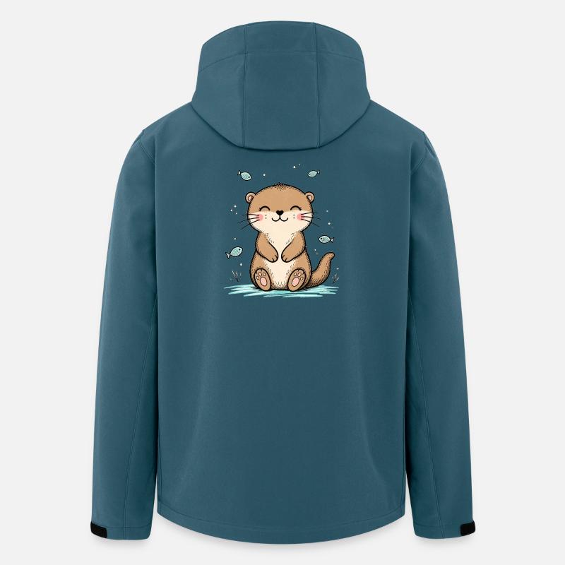Fröhlicher Doodle-Otter - Recycelte Männer Softshell-Jacke von Stanley/Stella - Dunkles Petrol