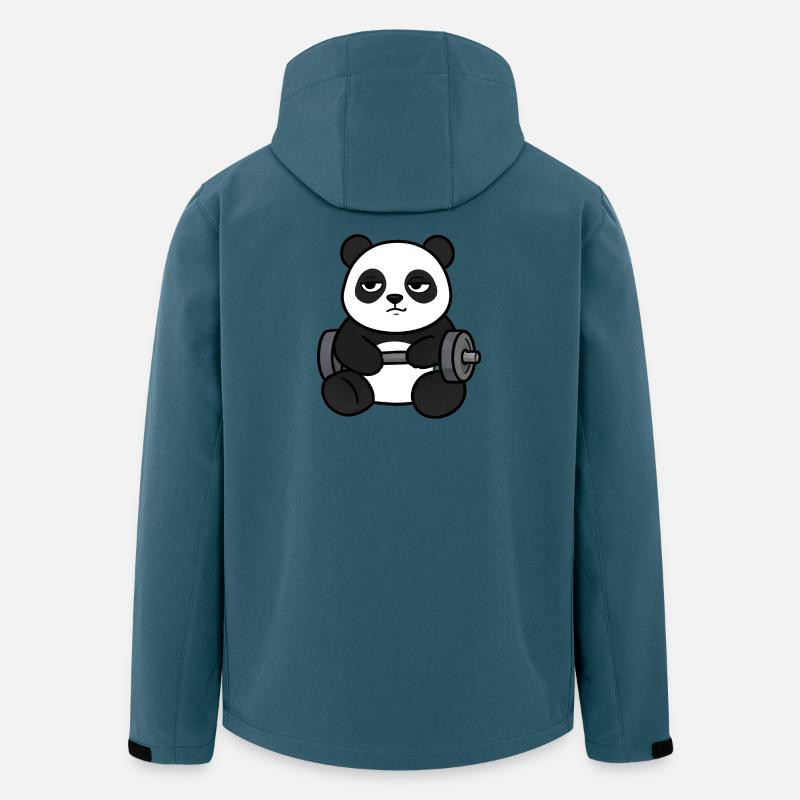 Panda Powerlifting - Recycelte Männer Softshell-Jacke von Stanley/Stella - Dunkles Petrol