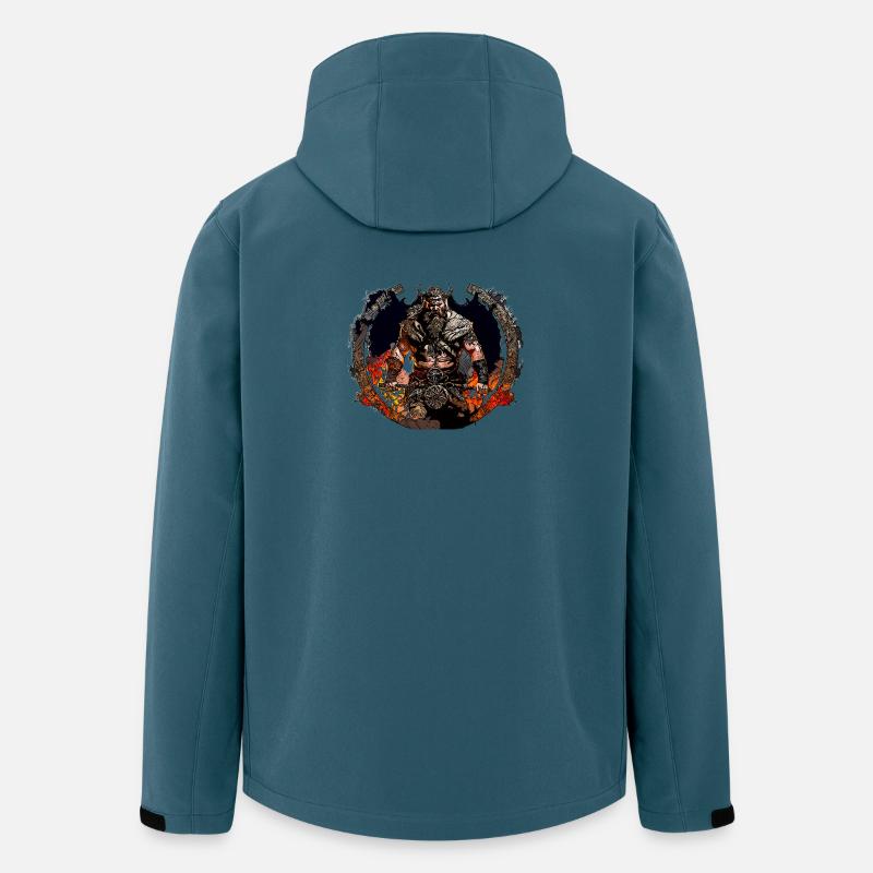 Viking Krieger im Feuerkreis - Recycelte Männer Softshell-Jacke von Stanley/Stella - Dunkles Petrol