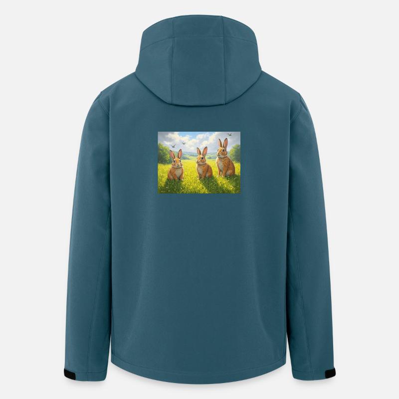 Three rabbits in the spring field - Men’s Recycled Softshell Jacket by Stanley/Stella - stargazer