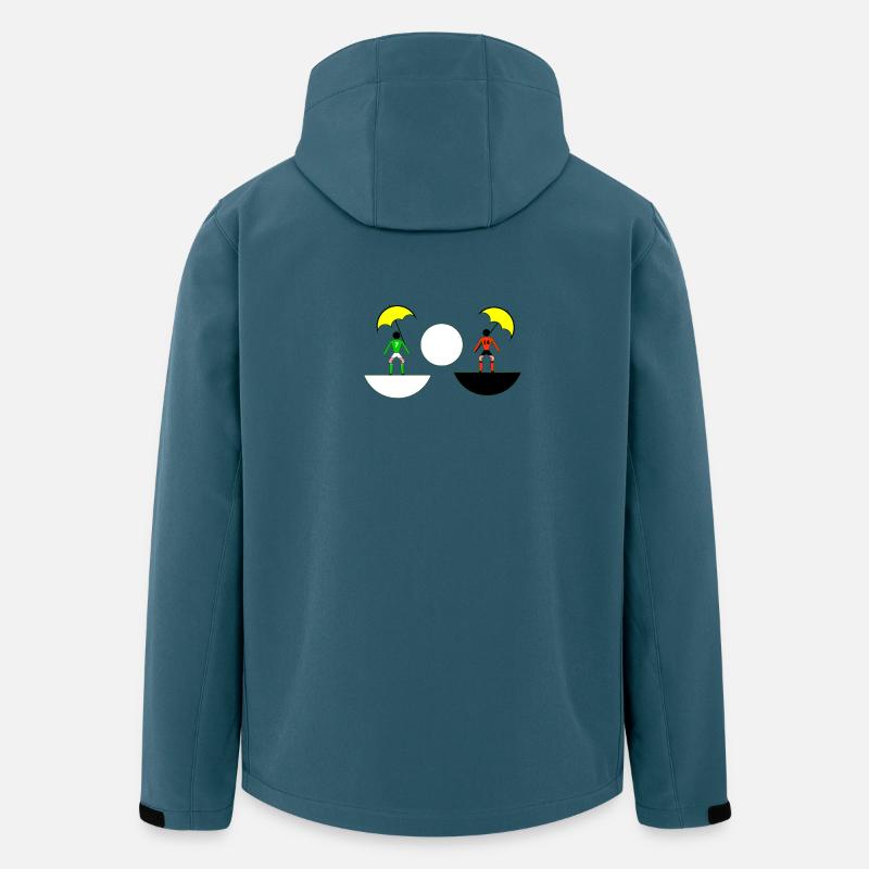 Neon-Regenschirm-Duell in geteilten Hälften - Recycelte Männer Softshell-Jacke von Stanley/Stella - Dunkles Petrol
