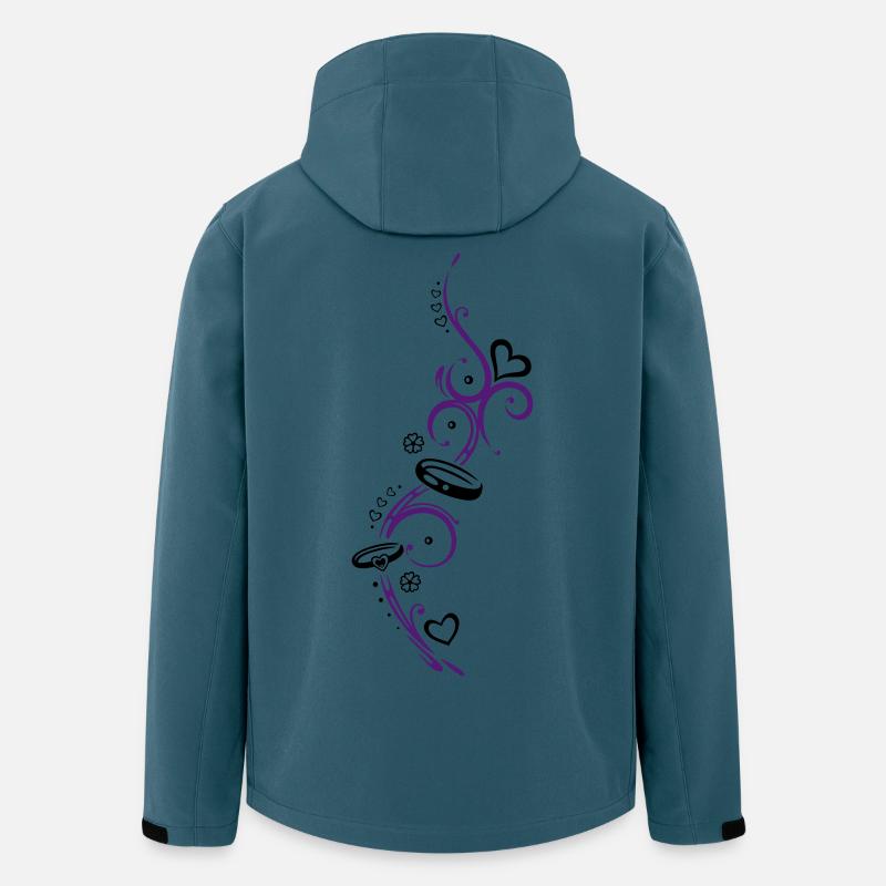 Tribal avec le symbole de l'amour - Veste softshell homme en polyester recyclé Stanley/Stella - bleu pétrole foncé