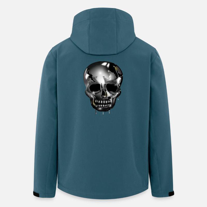 extravaganter Totenkopf koloriert im Chrom Look - Recycelte Männer Softshell-Jacke von Stanley/Stella - Dunkles Petrol