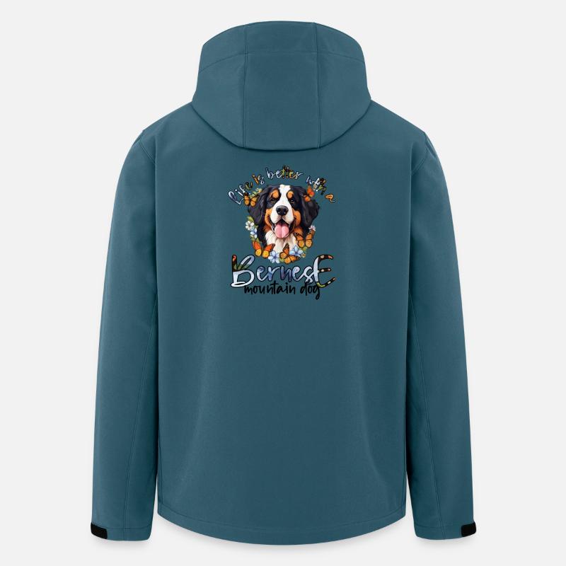 Berner Sennenhund - Recycelte Männer Softshell-Jacke von Stanley/Stella - Dunkles Petrol