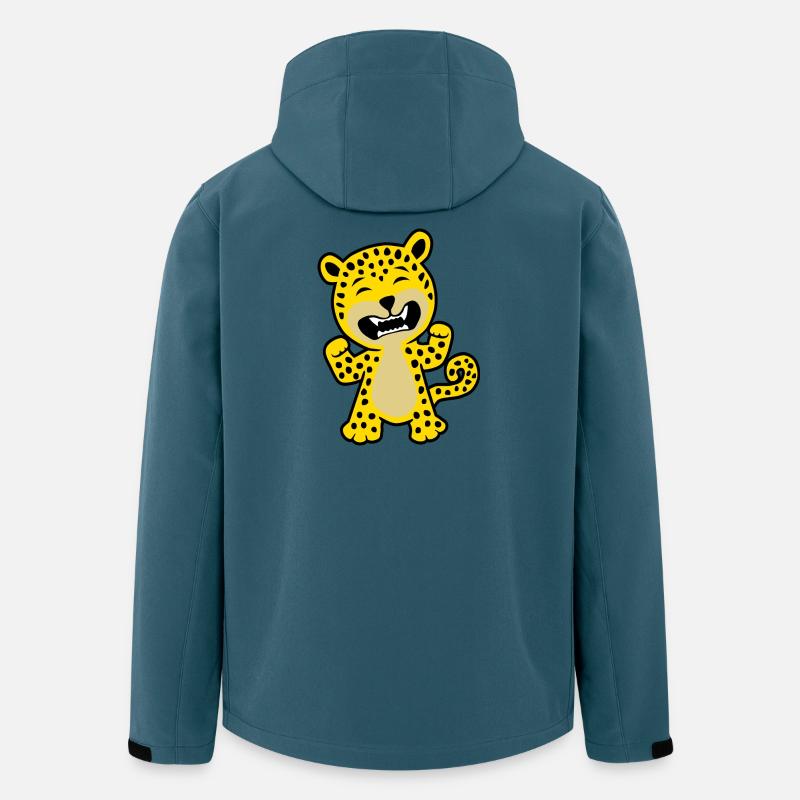 Leopard Grrrr - Recycelte Männer Softshell-Jacke von Stanley/Stella - Dunkles Petrol