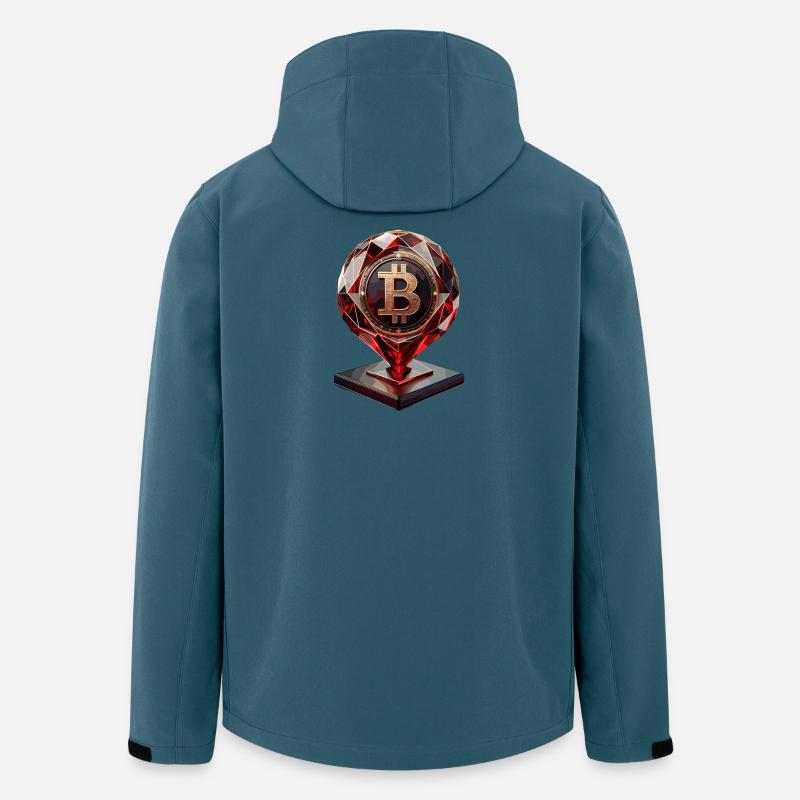 Bitcoin Kristall Design - Recycelte Männer Softshell-Jacke von Stanley/Stella - Dunkles Petrol