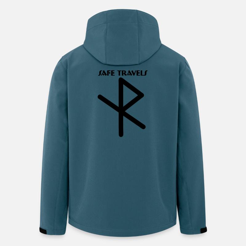 Symbole runique Viking en toute sécurité - Veste softshell homme en polyester recyclé Stanley/Stella - bleu pétrole foncé
