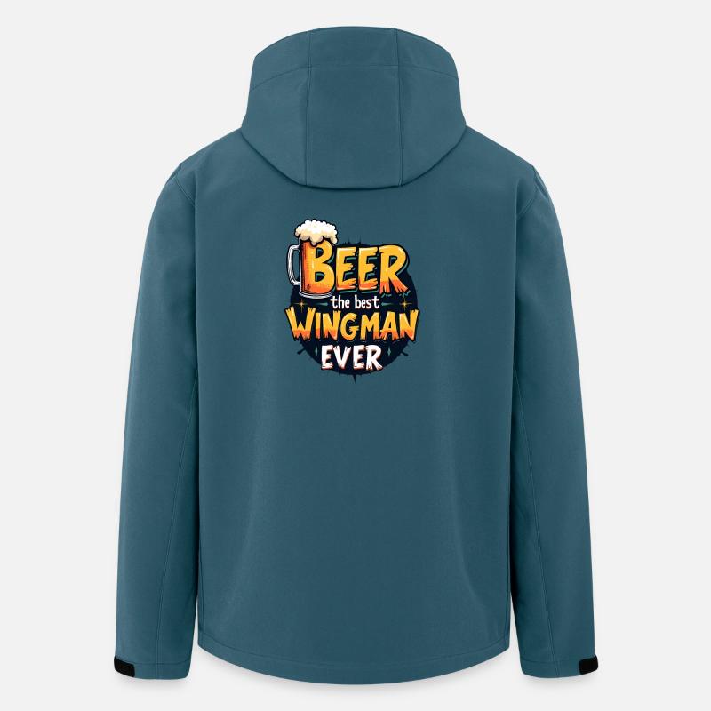 BIER: DER BESTE WINGMAN ALLER ZEITEN - Recycelte Männer Softshell-Jacke von Stanley/Stella - Dunkles Petrol