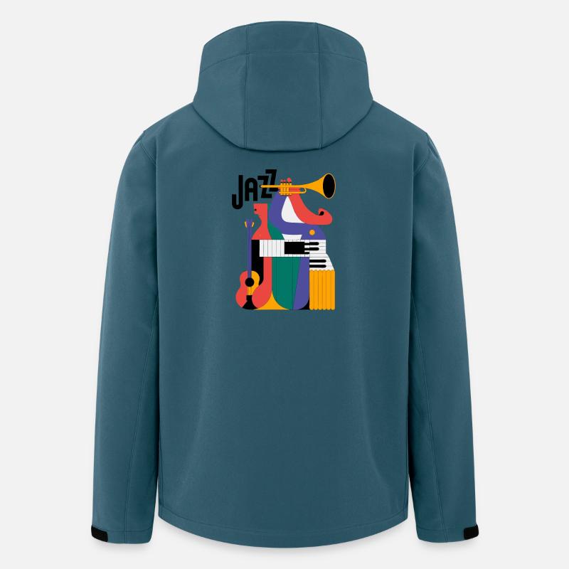 Conception de composition musicale astucieuse - Veste softshell homme en polyester recyclé Stanley/Stella - bleu pétrole foncé