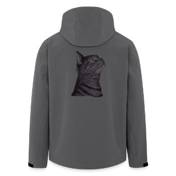 Katze - Recycelte Männer Softshell-Jacke von Stanley/Stella -  - Hinten - AI Model Male 185 light (185cm)
