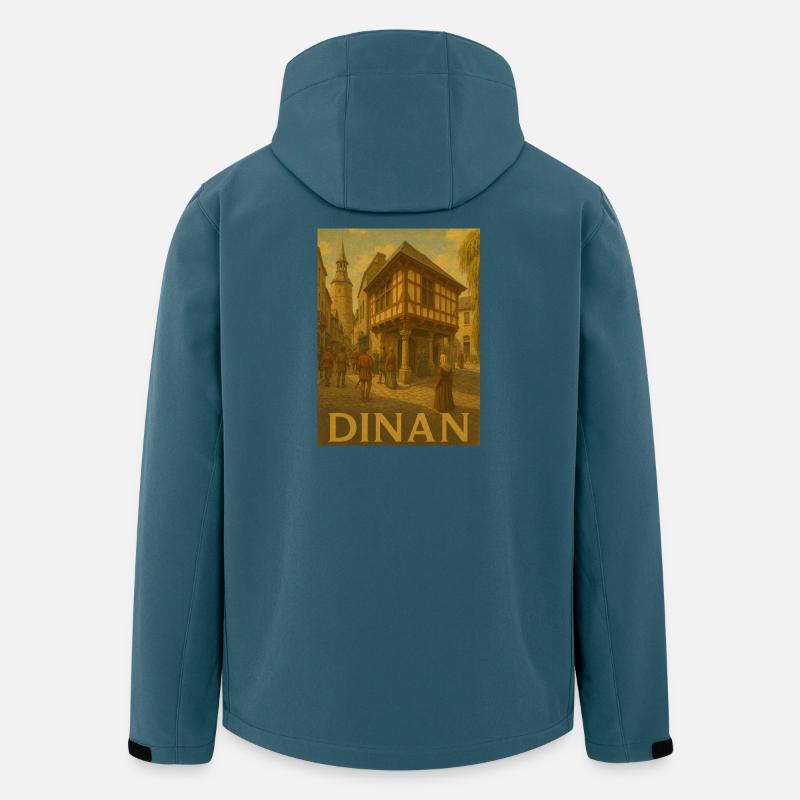 Mittelalterliches Stadtleben in Dinan - Recycelte Männer Softshell-Jacke von Stanley/Stella - Dunkles Petrol