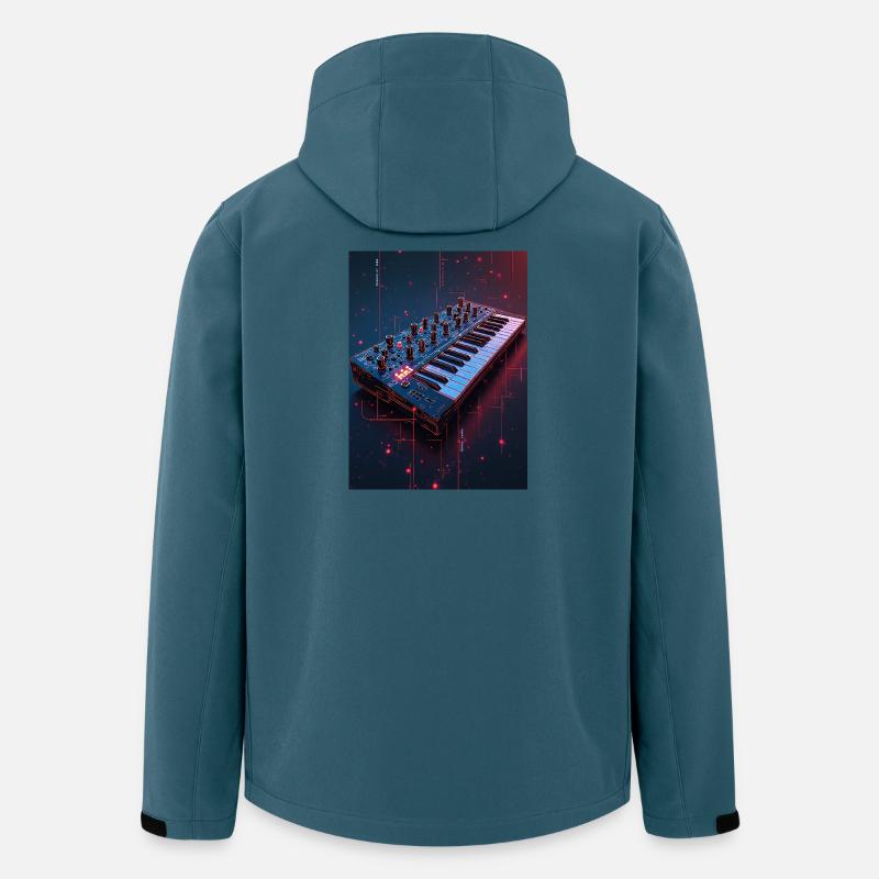 Futuristische Synthwave Musikkonsole - Recycelte Männer Softshell-Jacke von Stanley/Stella - Dunkles Petrol