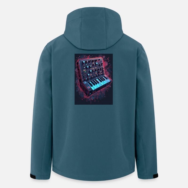Digital Synthesizer Kunstdesign - Recycelte Männer Softshell-Jacke von Stanley/Stella - Dunkles Petrol