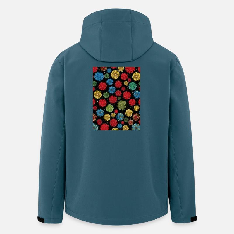 Buntes Feuerwerk auf schwarzem Hintergrund - Recycelte Männer Softshell-Jacke von Stanley/Stella - Dunkles Petrol