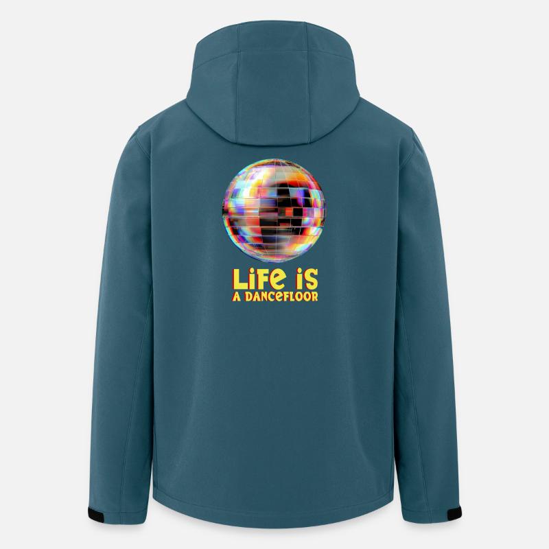 Globe disco aux couleurs vives - Veste softshell homme en polyester recyclé Stanley/Stella - bleu pétrole foncé