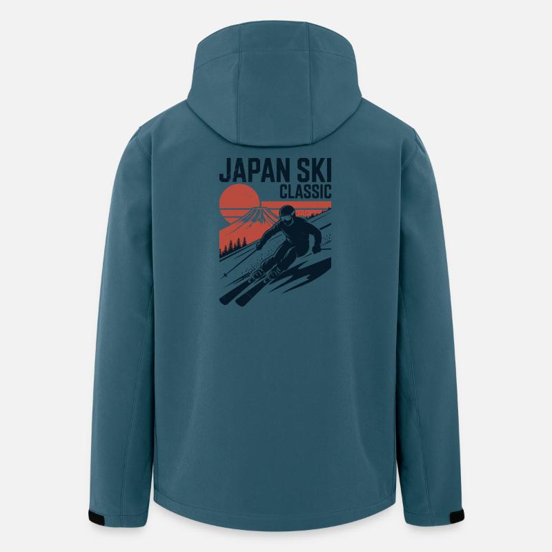 Japan Ski Klassisches Retro-Design - Recycelte Männer Softshell-Jacke von Stanley/Stella - Dunkles Petrol