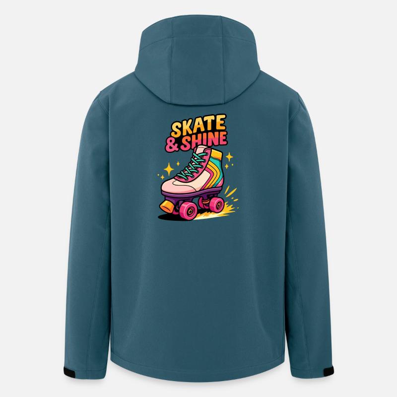Skate & Shine Neon Roller - Recycelte Männer Softshell-Jacke von Stanley/Stella - Dunkles Petrol