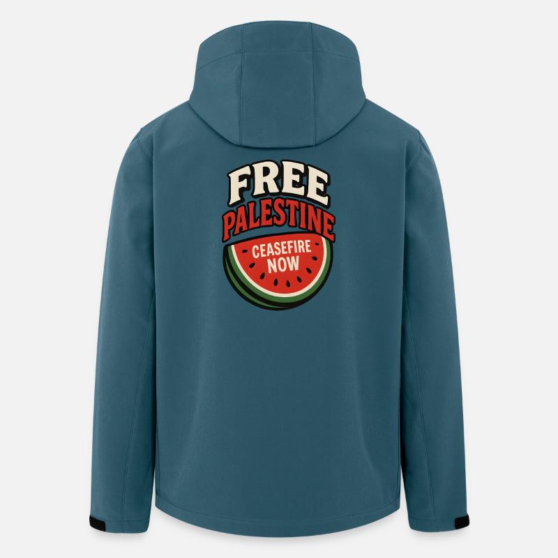 Paix Palestine Cessez le Feu Pastèque - Veste softshell homme en polyester recyclé Stanley/Stella - bleu pétrole foncé