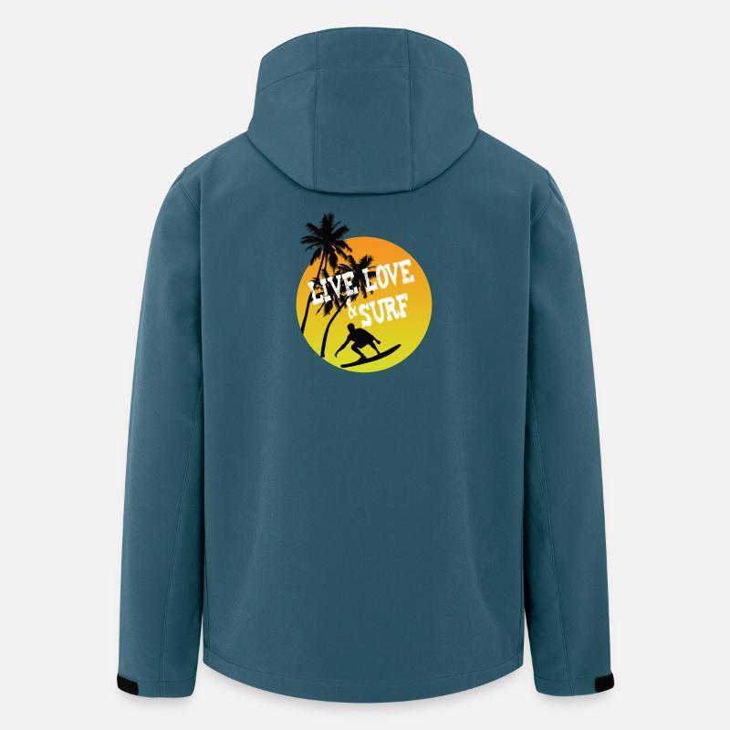 Live love surf - Recycelte Männer Softshell-Jacke von Stanley/Stella - Dunkles Petrol