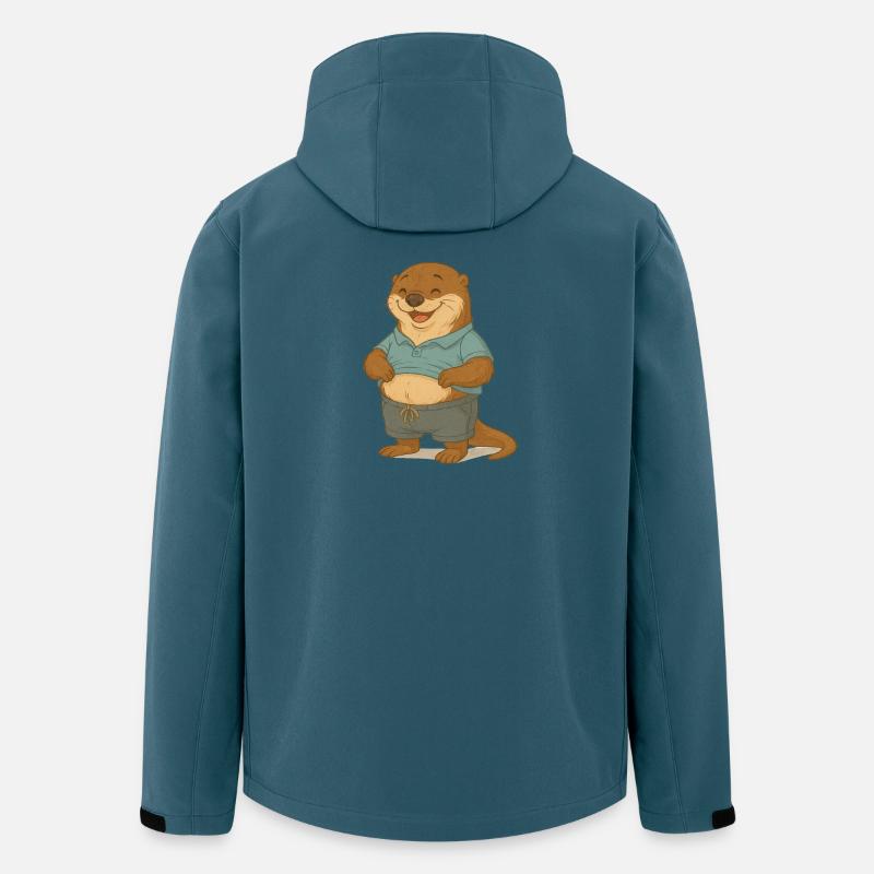 Lustiger Otter mit Wohlfühlbauch - Recycelte Männer Softshell-Jacke von Stanley/Stella - Dunkles Petrol