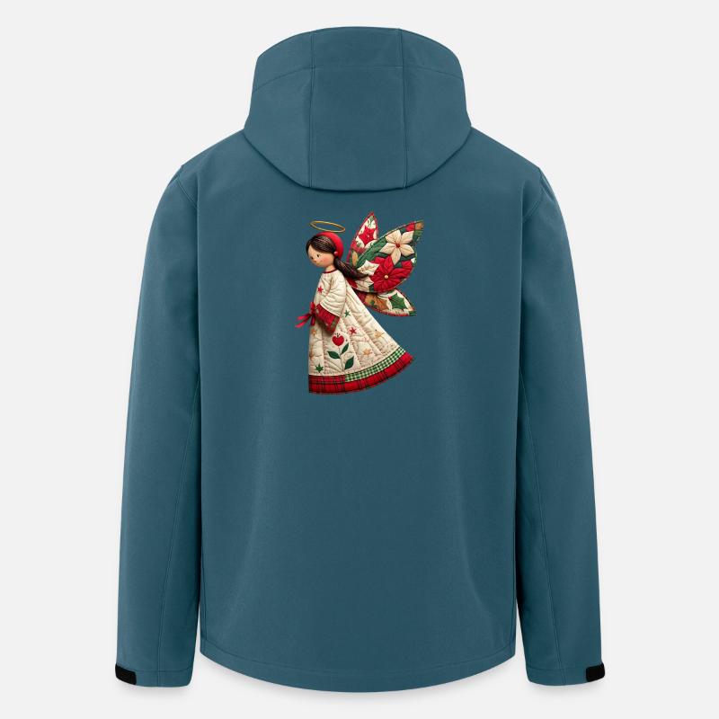 Weihnachtsengel mit Weihnachtsblumen - Recycelte Männer Softshell-Jacke von Stanley/Stella - Dunkles Petrol