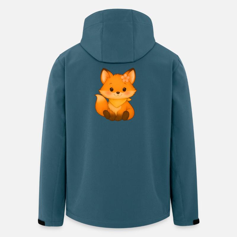 Kleiner Fuchs mit Blume und Halsband - Recycelte Männer Softshell-Jacke von Stanley/Stella - Dunkles Petrol