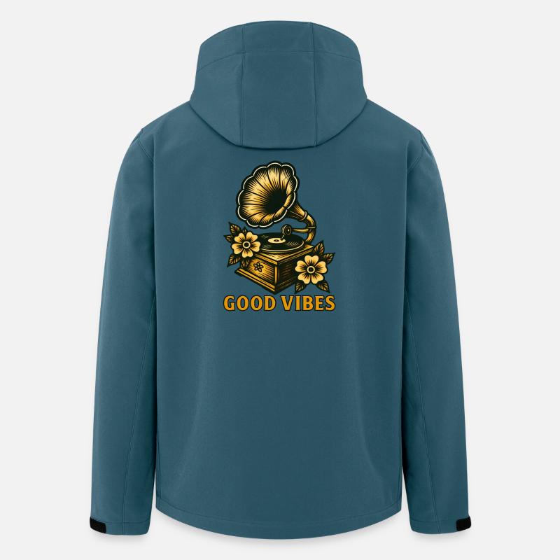 Vintage-Grammophon - Recycelte Männer Softshell-Jacke von Stanley/Stella - Dunkles Petrol