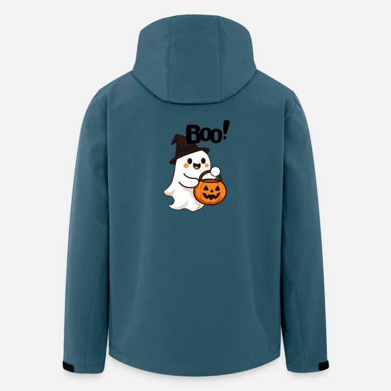 Süßer Geist mit Halloween Kürbis - Recycelte Männer Softshell-Jacke von Stanley/Stella - Dunkles Petrol
