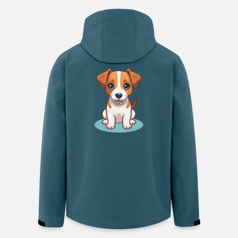 Kleiner Cartoon-Welpe - Recycelte Männer Softshell-Jacke von Stanley/Stella - Dunkles Petrol