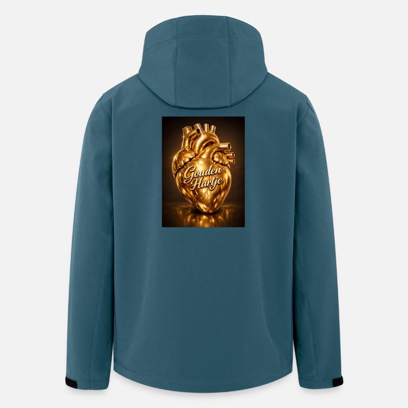 Goldenes Herz Anatomisch - Recycelte Männer Softshell-Jacke von Stanley/Stella - Dunkles Petrol