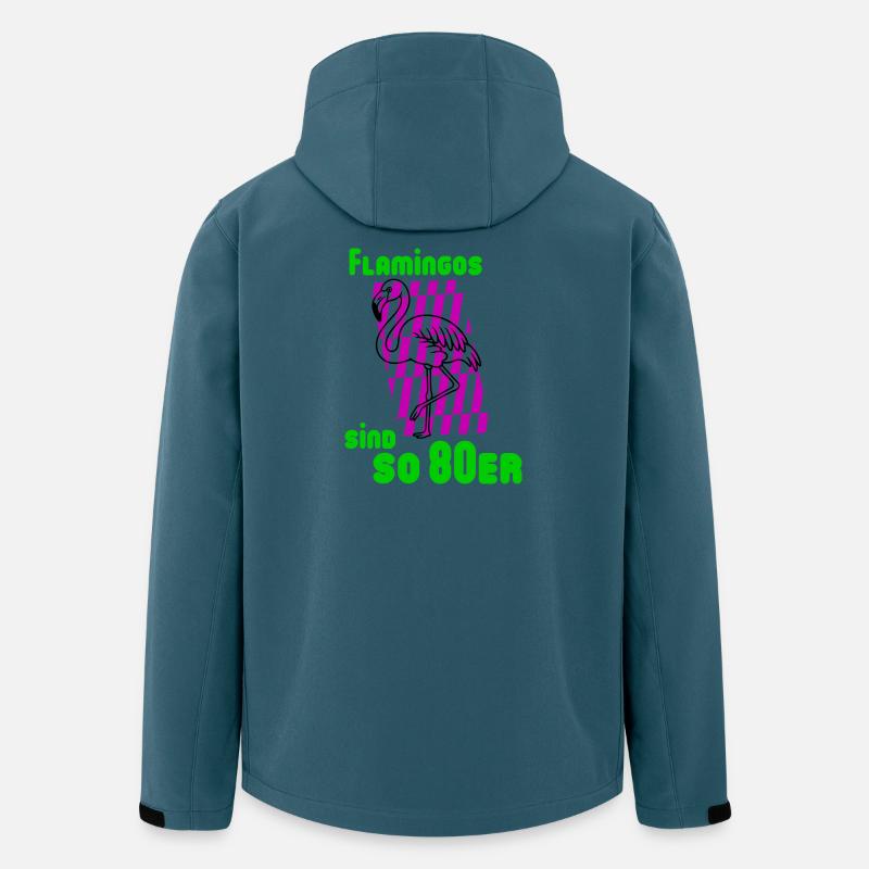 Flamingos 80er - Recycelte Männer Softshell-Jacke von Stanley/Stella - Dunkles Petrol