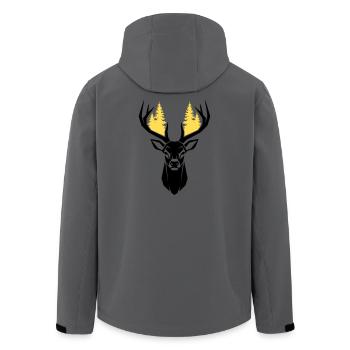 Deer Head Forest Silhouette - Men’s Recycled Softshell Jacket by Stanley/Stella - stargazer - Back - AI Model Male 185 light (185cm)