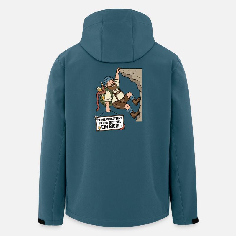 Berge versetzen Bier Humor - Recycelte Männer Softshell-Jacke von Stanley/Stella - Dunkles Petrol