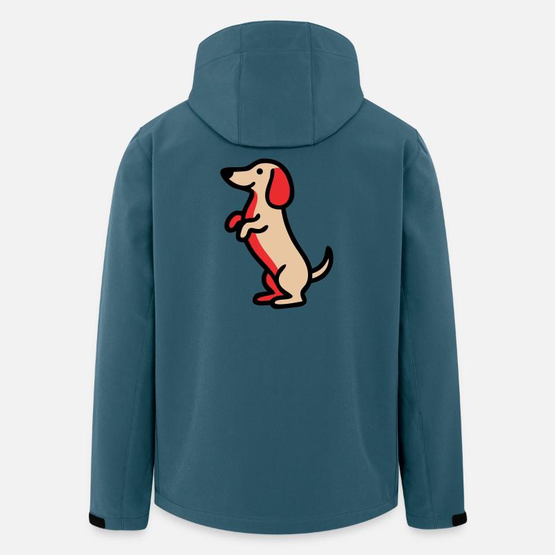 Süßer Dackel Hund Männchen Comic - Recycelte Männer Softshell-Jacke von Stanley/Stella - Dunkles Petrol