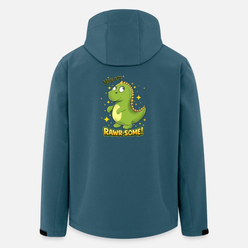 Dino RAWR-SOME Charme - Recycelte Männer Softshell-Jacke von Stanley/Stella - Dunkles Petrol