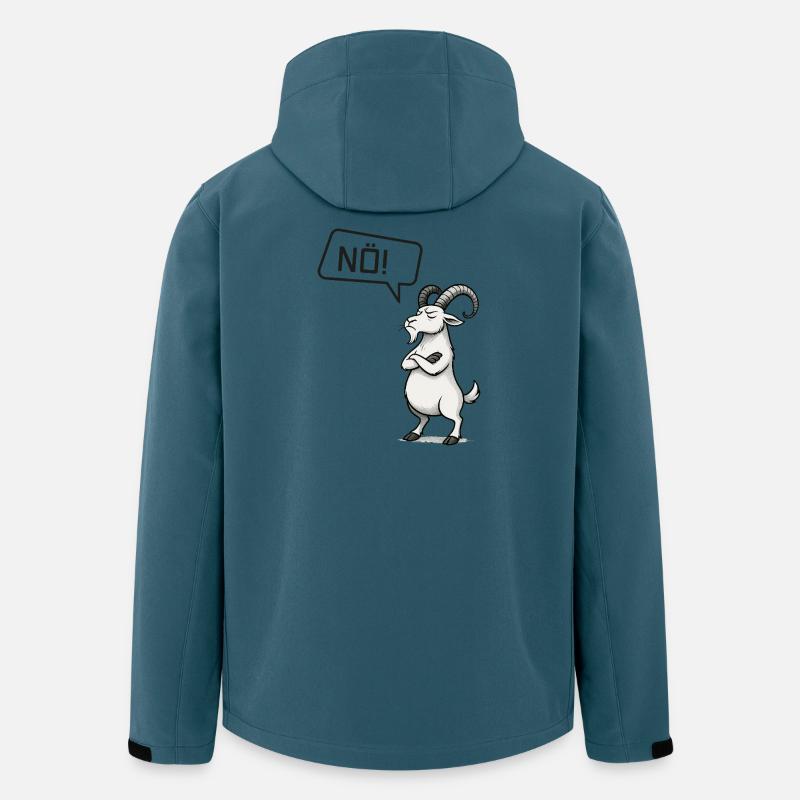 NÖ! Steinbock Nein-Sager Motiv - Recycelte Männer Softshell-Jacke von Stanley/Stella - Dunkles Petrol