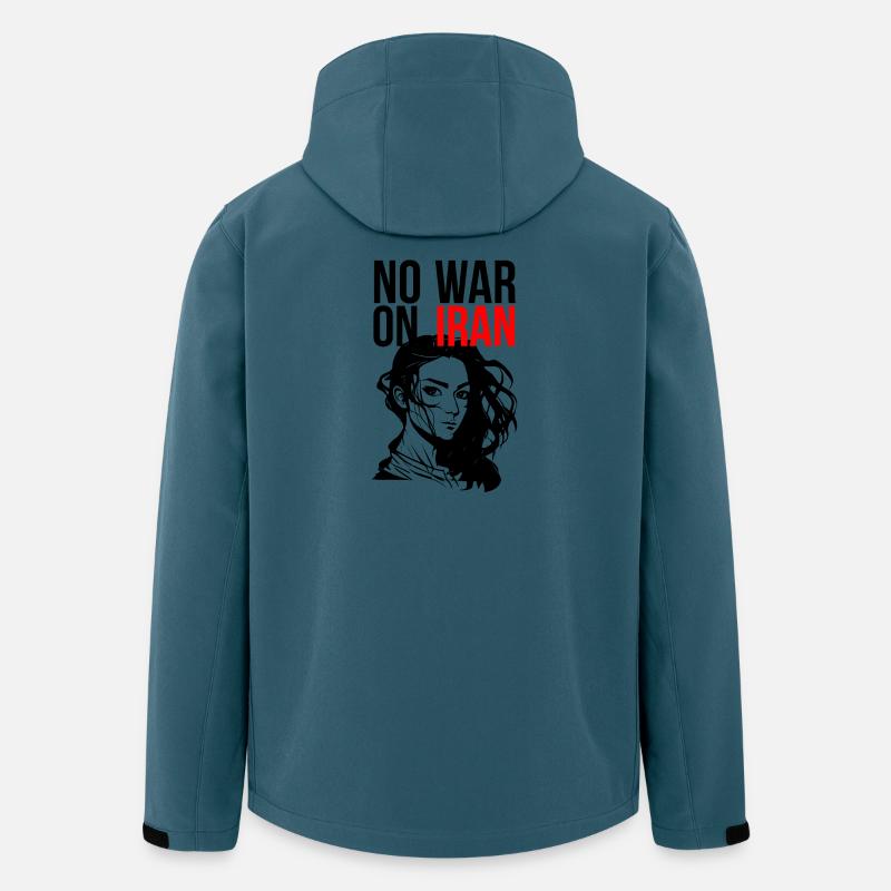 Pas de guerre contre l’Iran - Veste softshell homme en polyester recyclé Stanley/Stella - bleu pétrole foncé