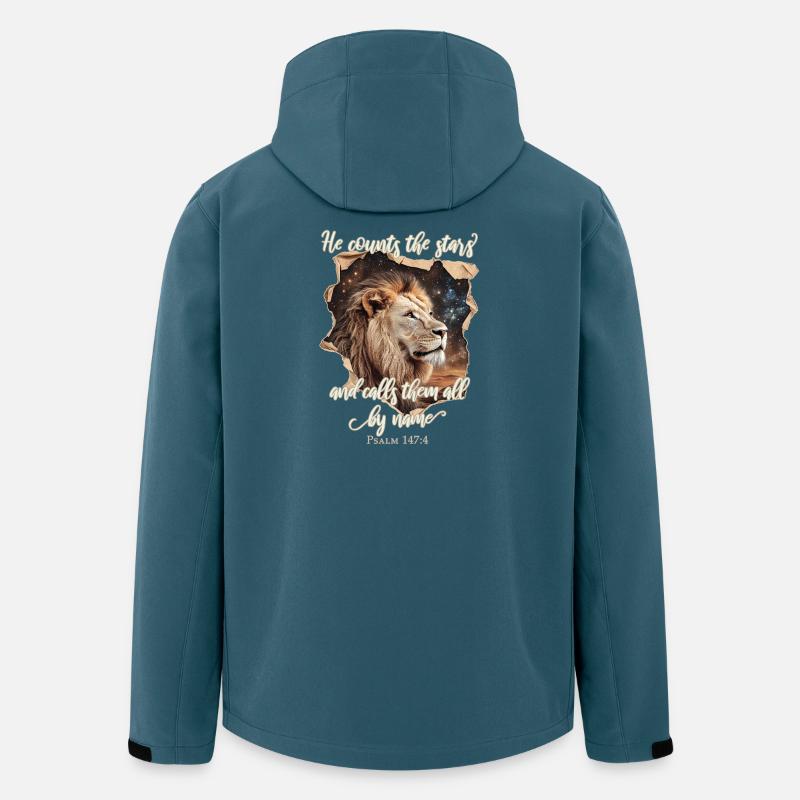 Löwe Bibelvers Christlich - Recycelte Männer Softshell-Jacke von Stanley/Stella - Dunkles Petrol