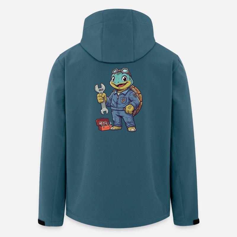 Schildkröte Mechanikerheld - Recycelte Männer Softshell-Jacke von Stanley/Stella - Dunkles Petrol